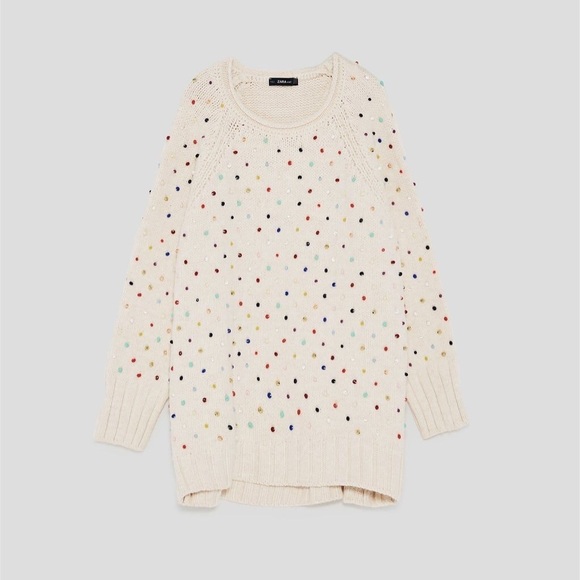 Zara | Sweaters | Zara Oversized Beaded 